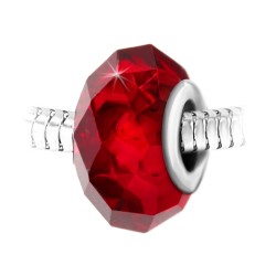 Faceted red crystal and...