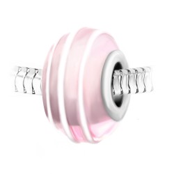 Pink glass spiral bead BR01...
